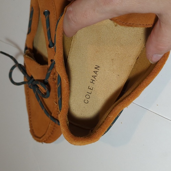 Cole Haan mens driving moccasin slip on orange size 7.5 - Picture 8 of 11